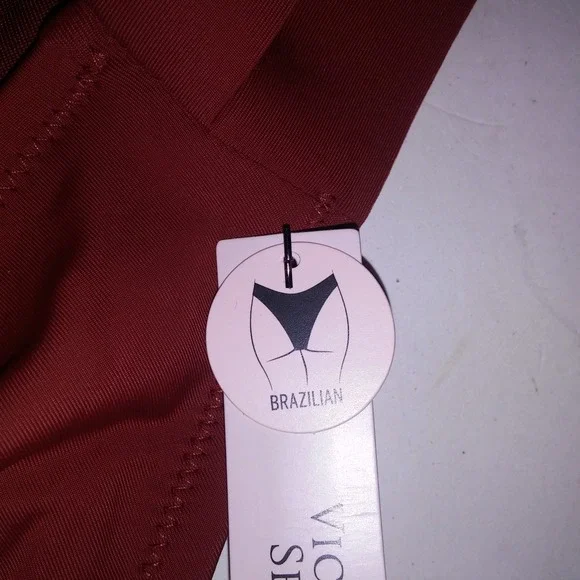 Victoria Secret Swim Bikini Bottom XL Brazilian Ginger Solid Double Strap New - Picture 10 of 10